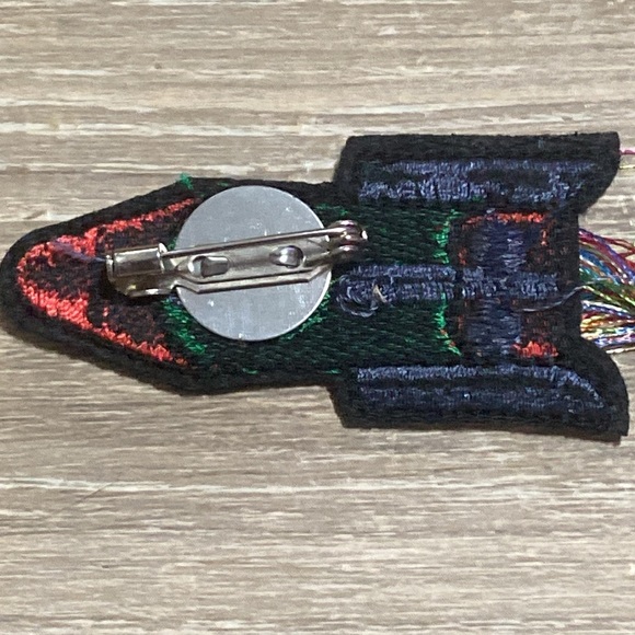 Colorful Rocket Embroidered Patch Pin Brooch - Picture 4 of 4